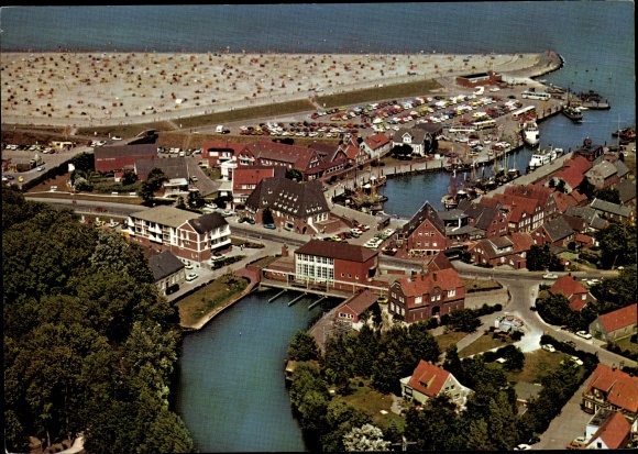 PC Neuharlingersiel in East Friesland, aerial photo