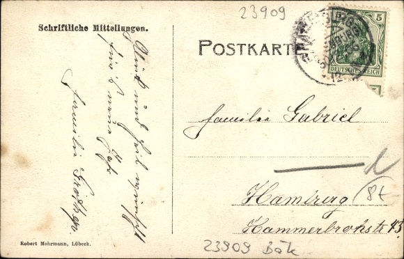 Postcard Bäk Schleswig Holstein, spa hotel and restaurant, owner J. Grotkop