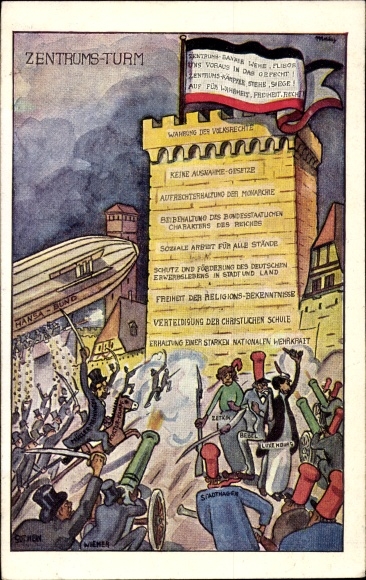 Artist PC German Center Party, center tower, preservation of the people&#39;s rights