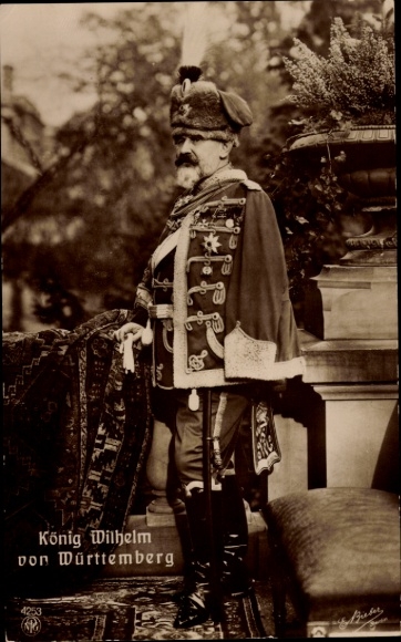 PC King Wilhelm II of Württemberg, portrait in parade uniform, hussar, NPG 4253