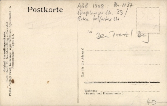 foto Ak Berlin Prenzlauer Berg, Straßburger Straße 29 hoek Belforter Straße, bierhal Adolf Völker