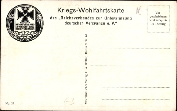 Artist PC Hornert, Generaloberst Alexander von Kluck, Pour le Merité Order