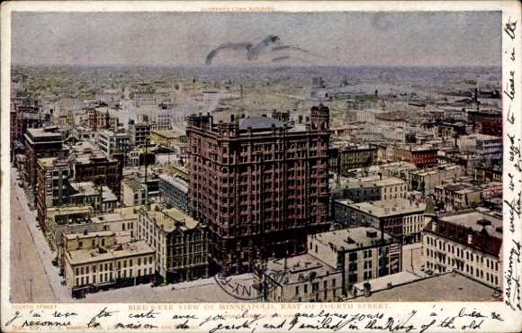 Ak Minneapolis Minnesota USA, Vogelperspektive von  Fourth Street, historisches Gebäude