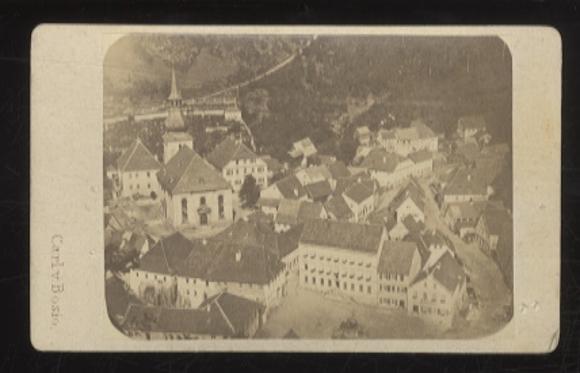 CdV Photo Bad Berneck in the Fichtelgebirge, view of the houses of the town with the Trinity Church