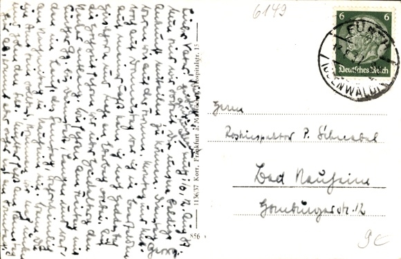 Postcard Fürth im Odenwald, partial view, stream