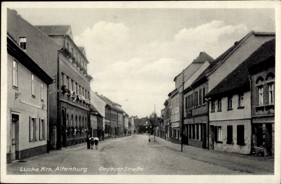 Ak Lucka im Altenburger Land, Pegauer Straße, Häuser