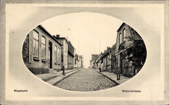passe-partout Ak Maasholm in reliëf in Sleeswijk Holstein, Westerstraße