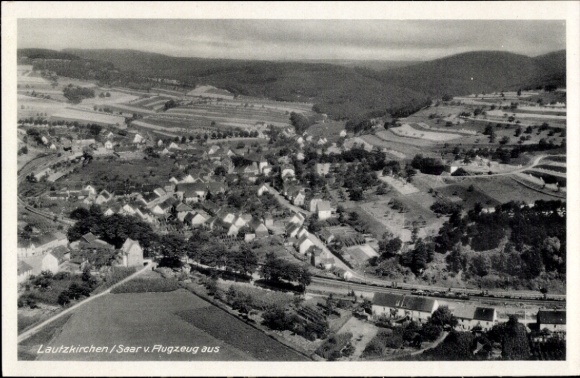 Postcard Lautzkirchen Blieskastel in Saarland, aerial photograph