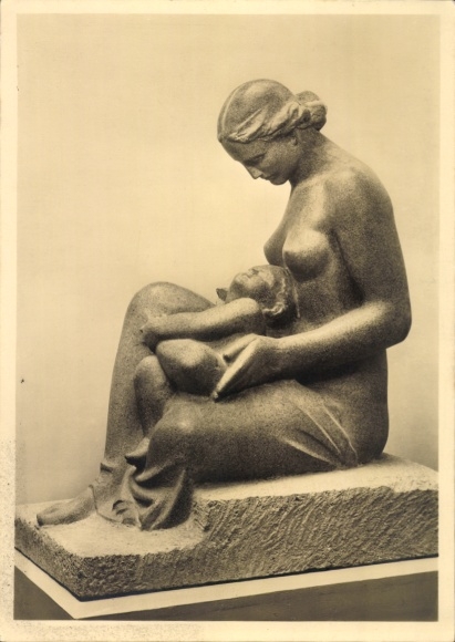Postcard sculpture by Emil Sutor, mother, HDK 97