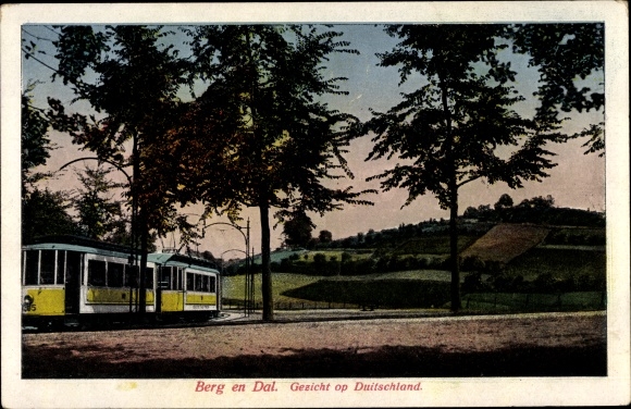 Postcard Berg en Dal Gelderland Netherlands, Tram, Landscape