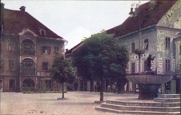 Postcard Sankt Veit an der Glan Carinthia, square with fountain