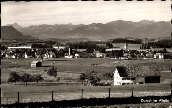 Postcard Durach in the Oberallgäu, general view, mountains
