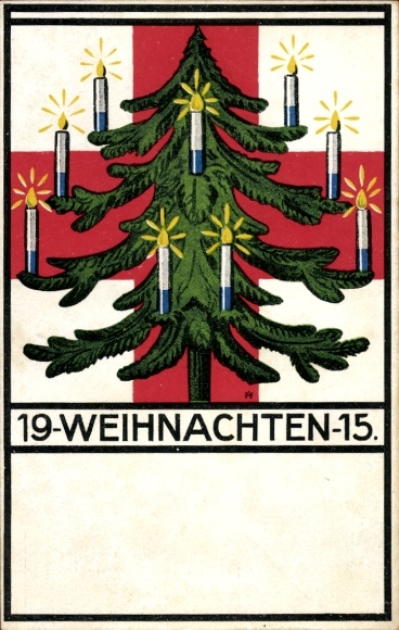 PC War Christmas 1915, Christmas tree, Bavarian Red Cross