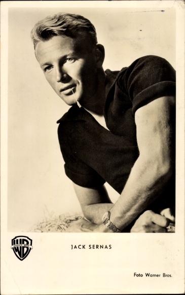 Postcard Actor Jack Sernas, Portrait, Warner Bros, Queen of the Barbarians, The Beautiful Helena