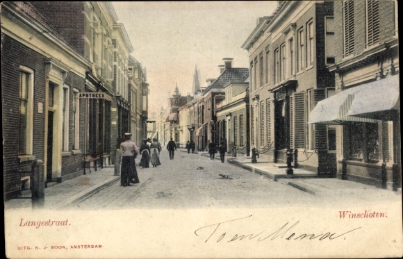 Ak Winschoten Groningen Nederland, Langestraat