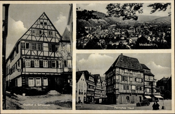 KP Mosbach am Odenwald, Palmsches Haus, Gasthof zum Schwanen, widok całkowity