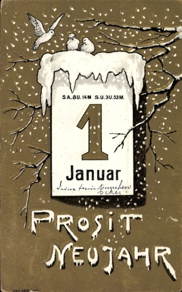 Postcard Happy New Year, Calendar