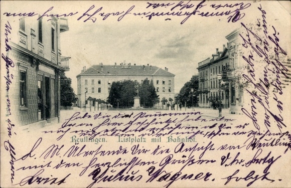 Ak Reutlingen in Württemberg, Listplatz, Bahnhof