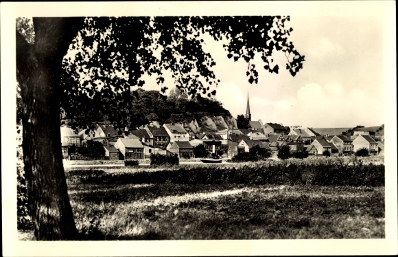 Ansichtkaart Oderberg in de Mark, stadsgezicht met Albrechtsberg, kerk
