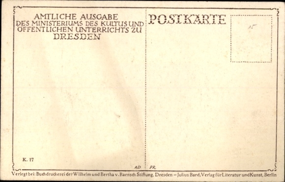 Artist Postcard Feuerbach, A., Children's drawing, Painted portrait