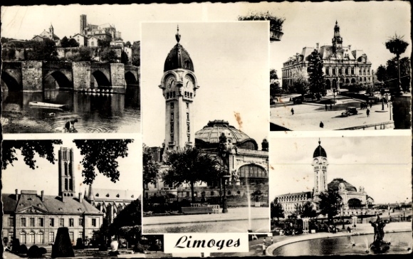 PC Limoges Haute Vienne, Pont St. Etienne, town hall, train station, basin