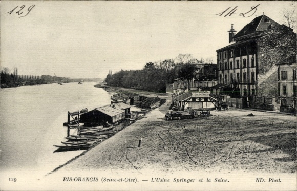 Ak Ris Orangis Essonne, Usine Springer, Seine