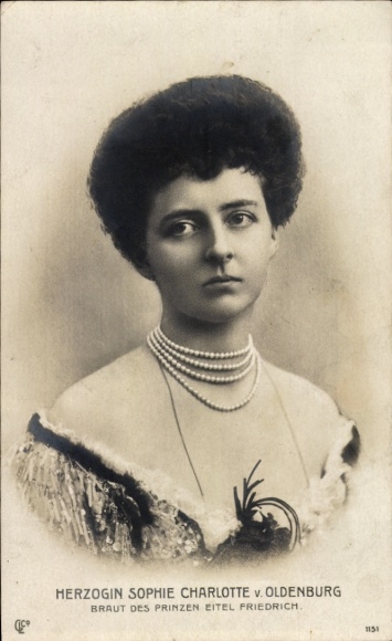 Ak Prinzessin Eitel Friedrich von Preußen, Sophie Charlotte von Oldenburg