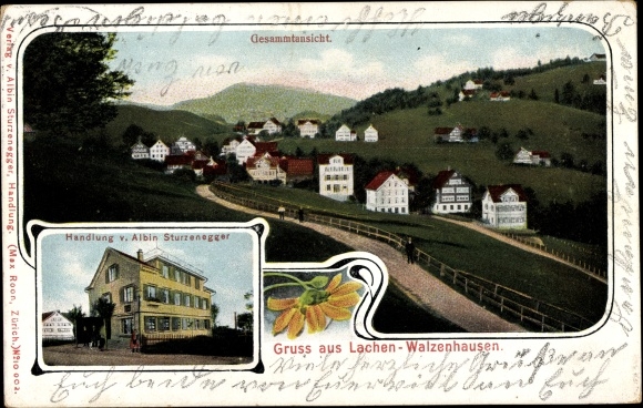 Ak Lachen Walzenhausen Kanton Appenzell Ausserrhoden Schweiz, Handlung, Blick auf den Ort