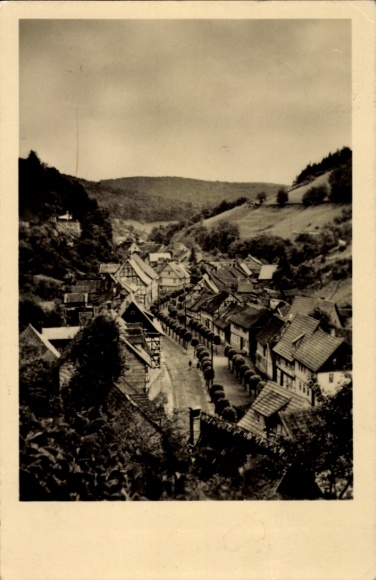 Postcard Stolberg in the Harz, partial view