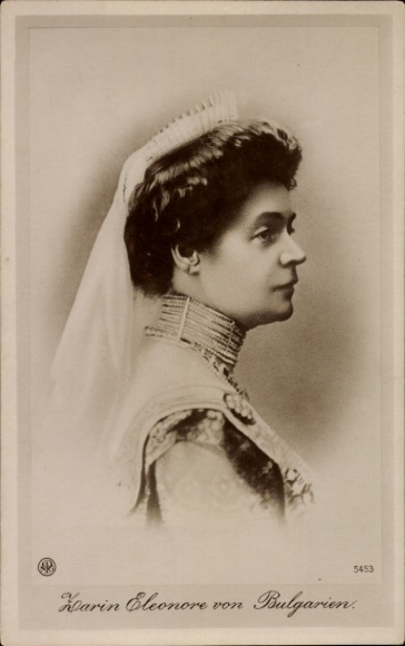 Ak Zarin Eleonore von Bulgarien, Portrait, Schleier, Krone, NPG 5453