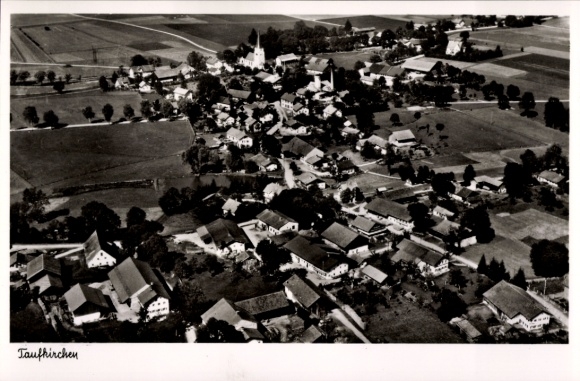 Postcard Taufkirchen near Munich, aerial photograph