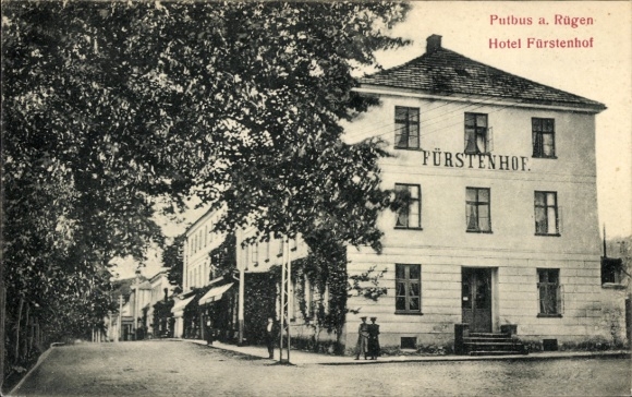 Postcard Putbus on the island of Rügen, Hotel Füstenhof