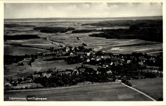 Postcard Eckartshausen Ilshofen in Württemberg, aerial photograph