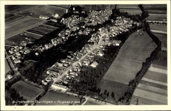 Ansichtkaart Günstedt in Thüringen, luchtfoto