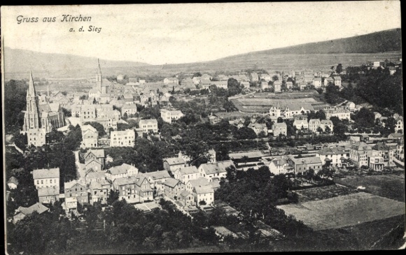 Postcard Kirchen an der Sieg, Panorama