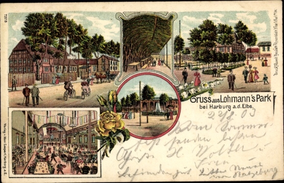 Litho Hamburg Harburg, Gasthaus Lohmann's Park