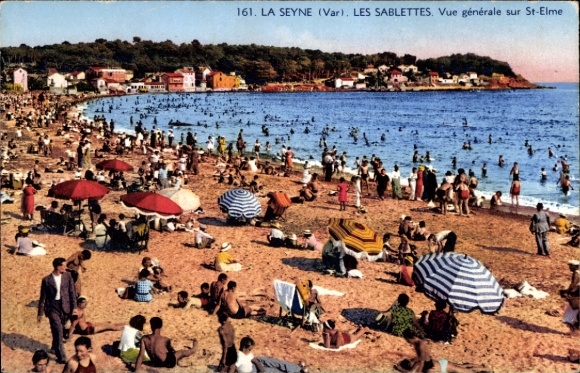 Postcard La Seyne sur Mer Var, Sablettes, Vue generale sur St Elme