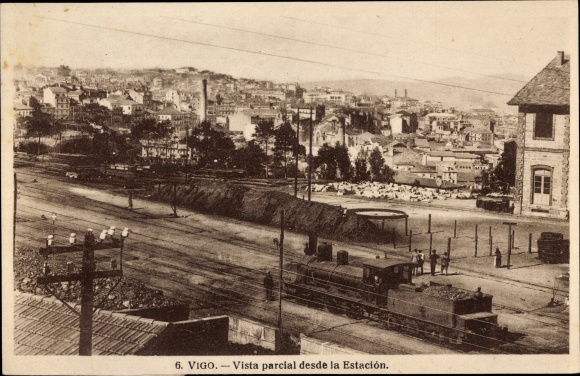 Postcard Vigo Galicia Spain, Vista parcial desde la Estacion