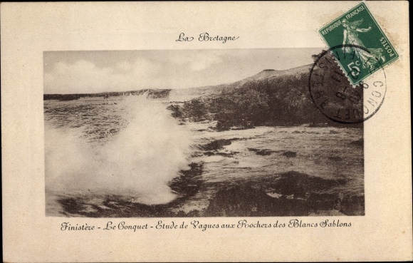 KP Le Conquet Finistere, Etude des Vagues aux Rochers des Blancs Sablons