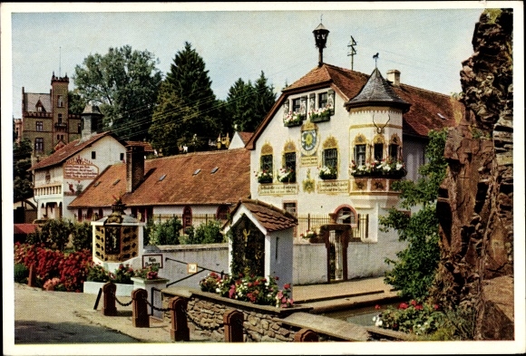 Postcard Rettershof Kelkheim Taunus, monastery estate, coffee for the happy farmer, exterior view, riding school