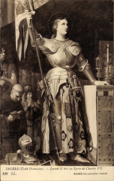 Artist Postcard Ingres, French School, Joan of Arc at the Coronation of Charles VII.