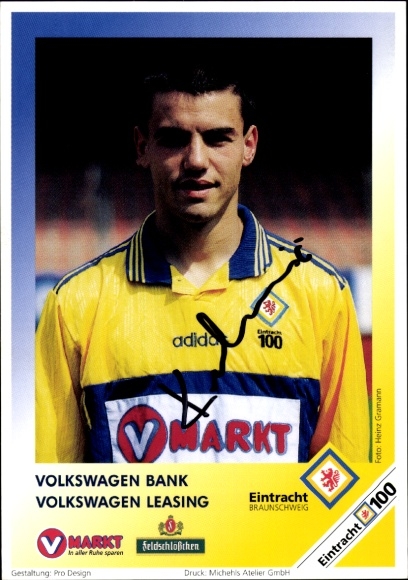 Autograph card footballer Milos Kolakovic, Eintracht Braunschweig, autograph