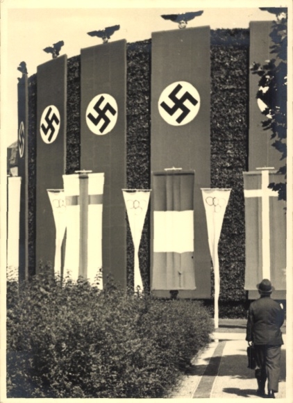 Foto Olympische Spiele Berlin 1936, Flaggen