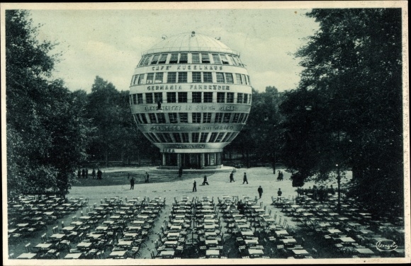 Postcard Dresden, annual show of German work, the ball house seen from the concert garden