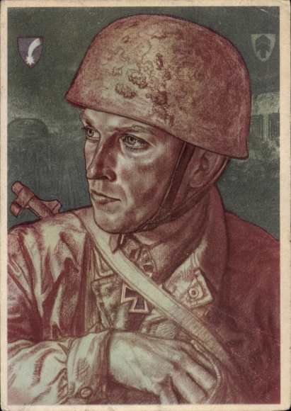 Künstler Ak Willrich, Wolfgang, Fallschirmjäger Hauptmann Witzig, Ritterkreuzträger, VDA P1 R10 Nr 5