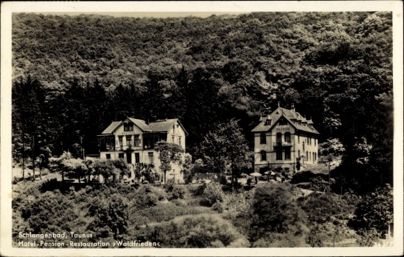 Postcard Schlangenbad in the Taunus Hesse, Hotel Pension Waldfrieden