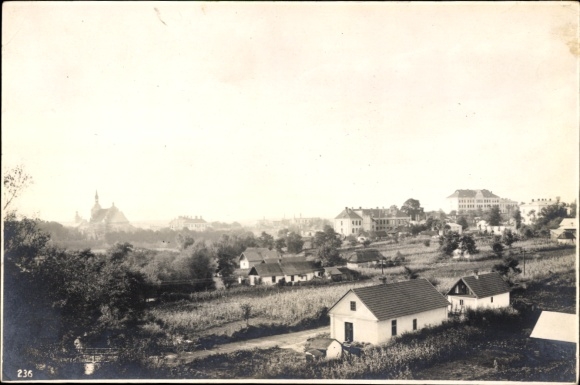 Foto Rohatyn Ukraine, Teilansicht, Kriegsschauplatz 1. WK, 1917, Feldartillerie