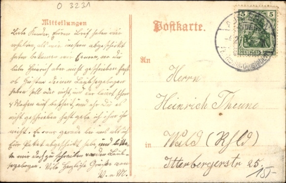 Postcard Ausleben in Saxony Anhalt, partial view, bridge, church