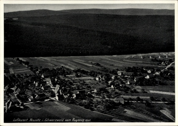 Postcard Neusatz Bühl in Baden Schwarzwald, climatic health resort Black Forest, from the plane