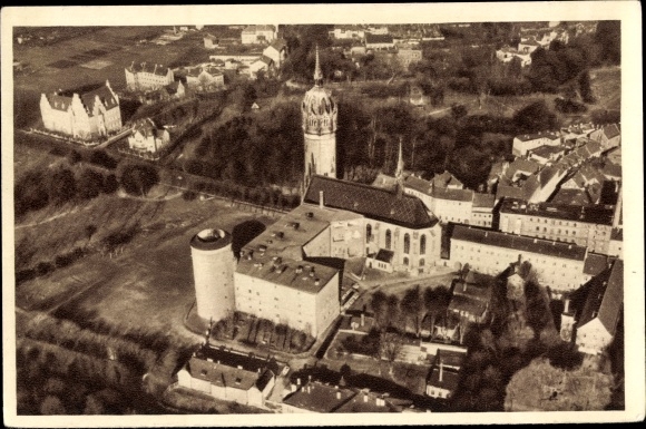 PC Lutherstadt Wittenberg in Saxony Anhalt, aerial photo of the place, castle church, picture 148